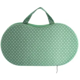 Bra Travel Case Green-White Back